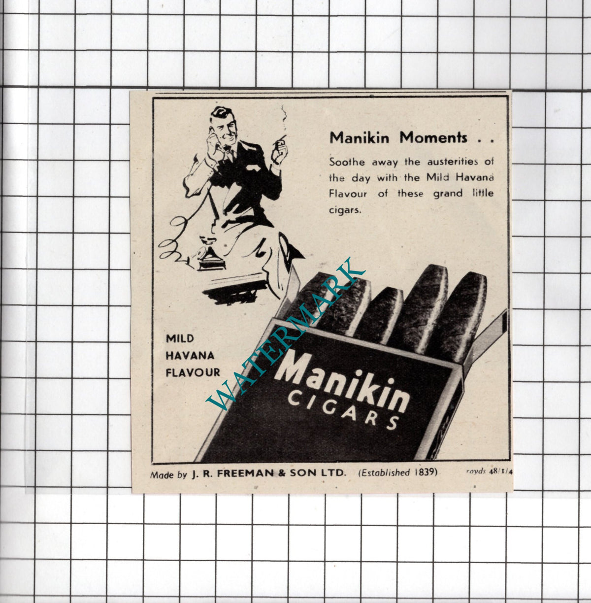 Manikin Cigars  - 1948 Small Advert