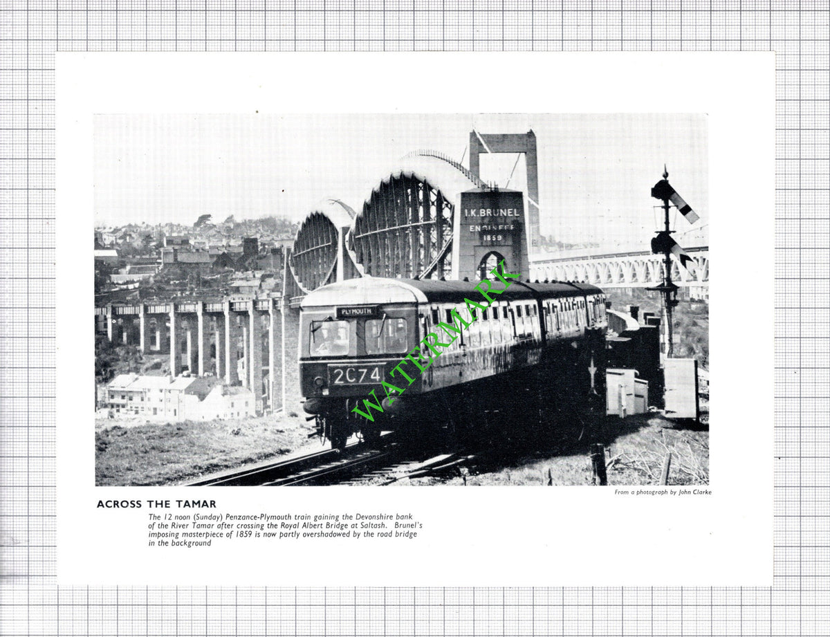 Royal Albert Bridge Saltash Railway Train  - 1964 Cutting / Print
