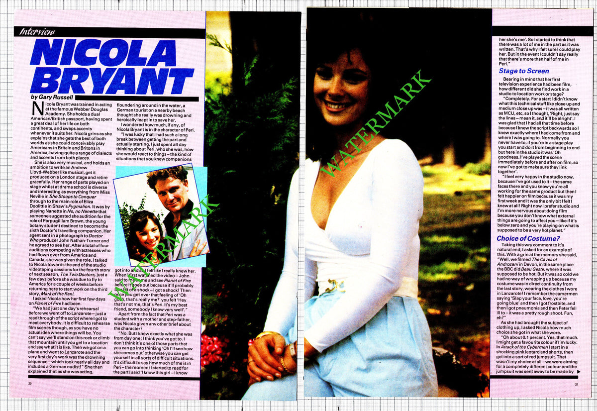 Nicola Bryant Actress Dr Who - 1985 Article
