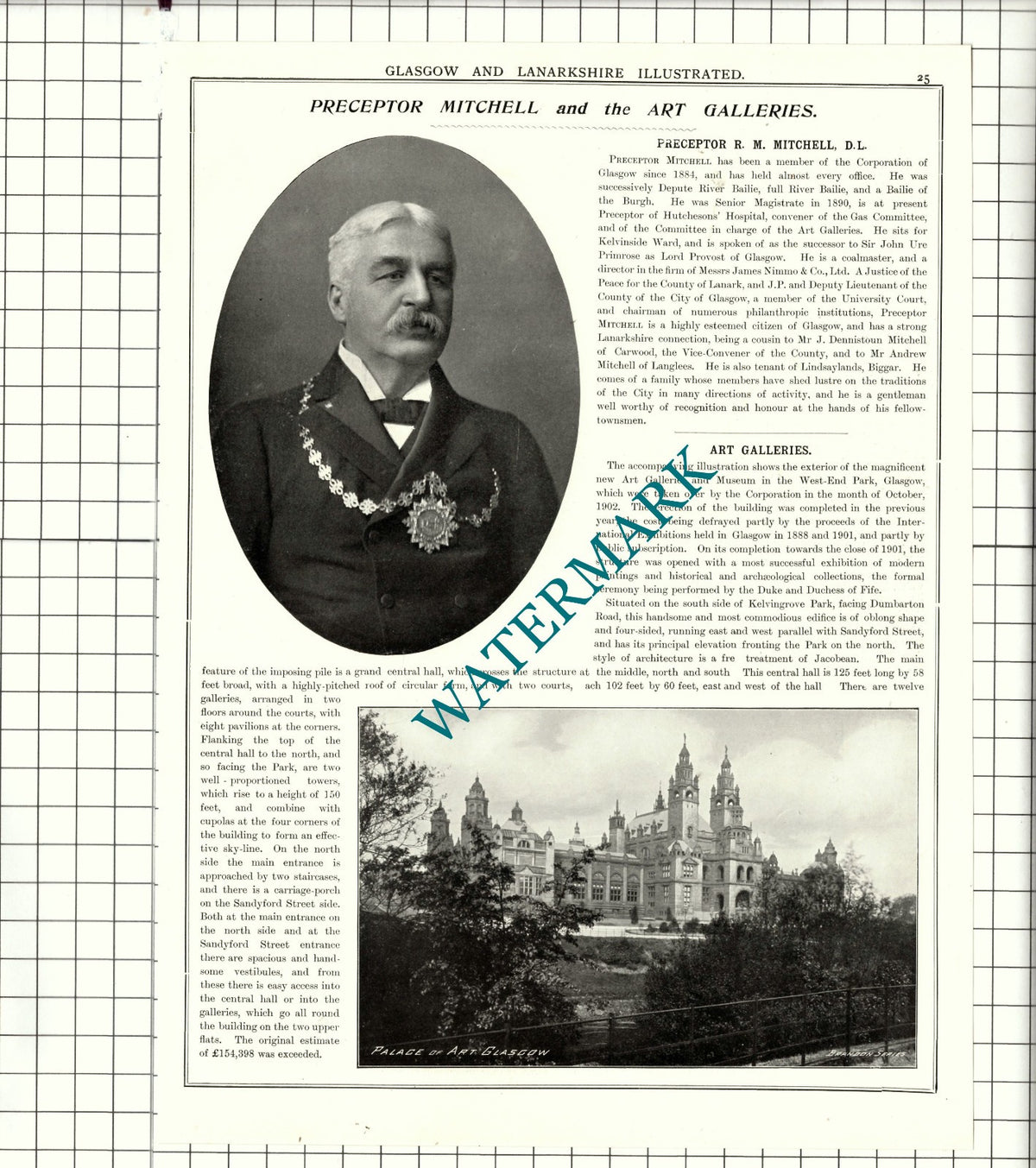 Preceptor R M Mitchell Glasgow / Bailie Bilsland Ballat Scotland - 1904 Article