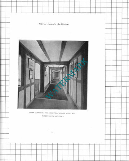 The Cloisters Avenue Road London NW Baillie Scott Architect - 1923 Book Print