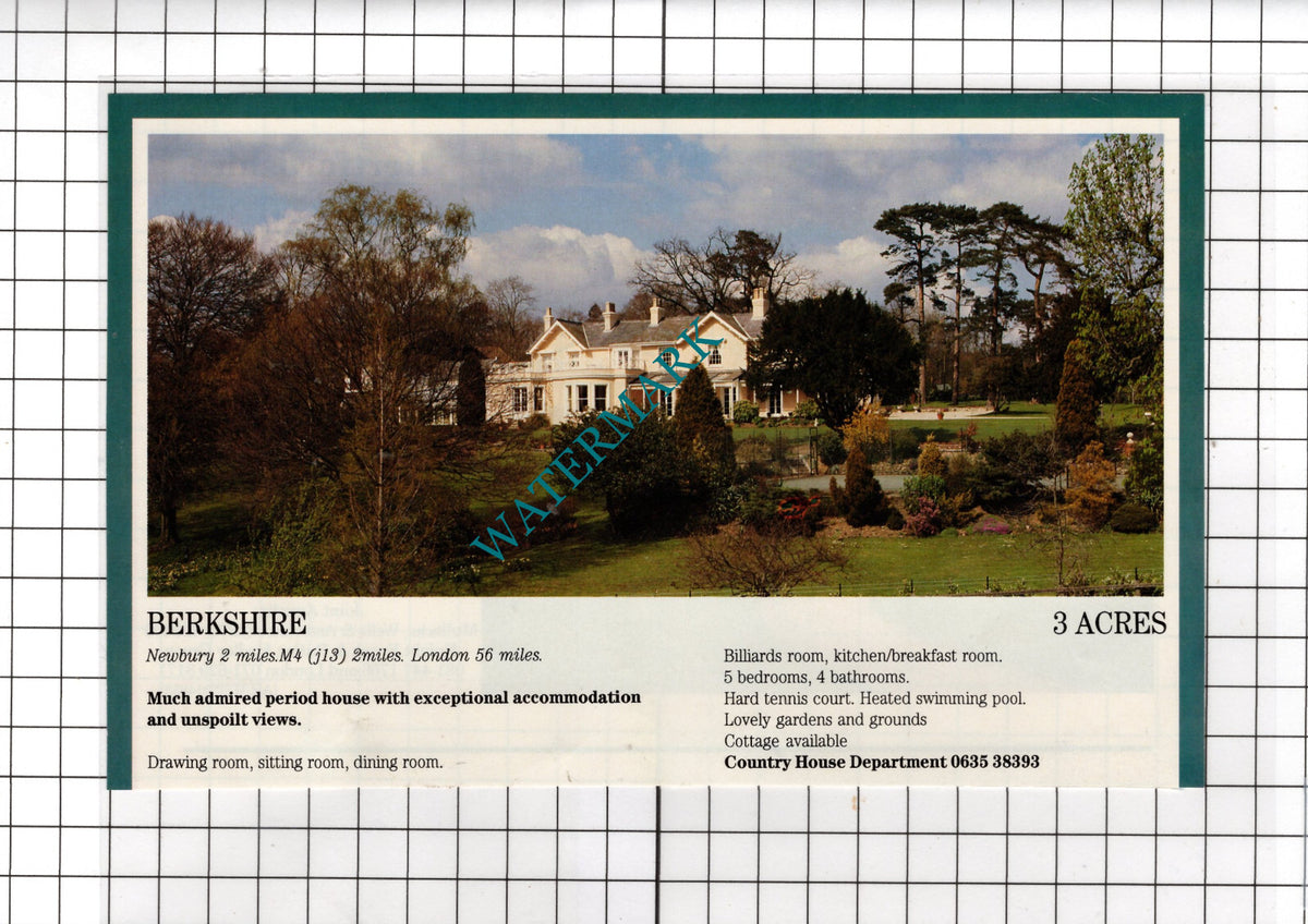 Newbury Berkshire / Much Hadham Hertfordshire - 1991 House Sale Advert