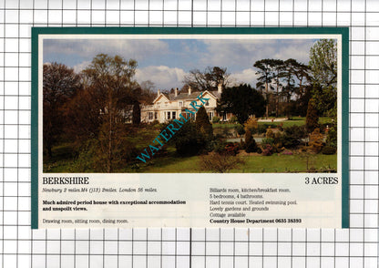 Newbury Berkshire / Much Hadham Hertfordshire - 1991 House Sale Advert