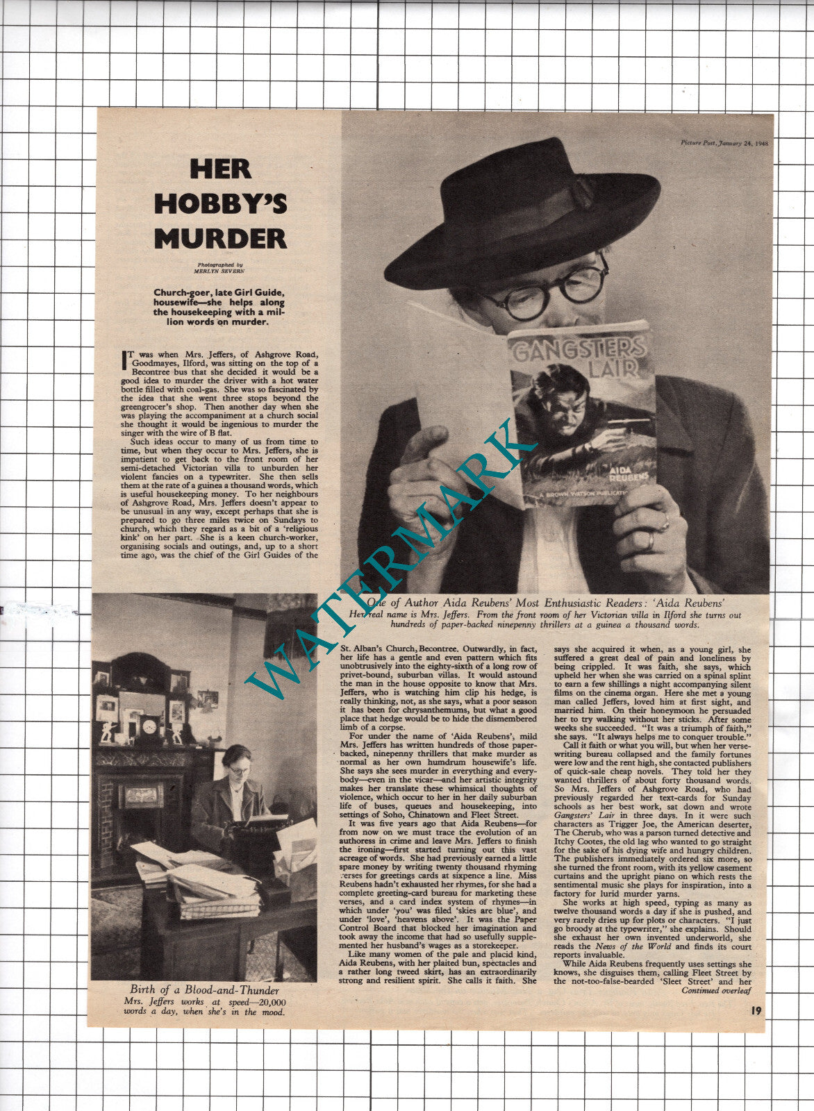 Mrs Jeffers Aida Reubens Author Rev Fred Smith Becontree - 1948 Article