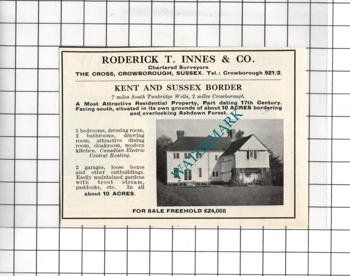 Crowborough Sussex Small House Sale Advert - 1967