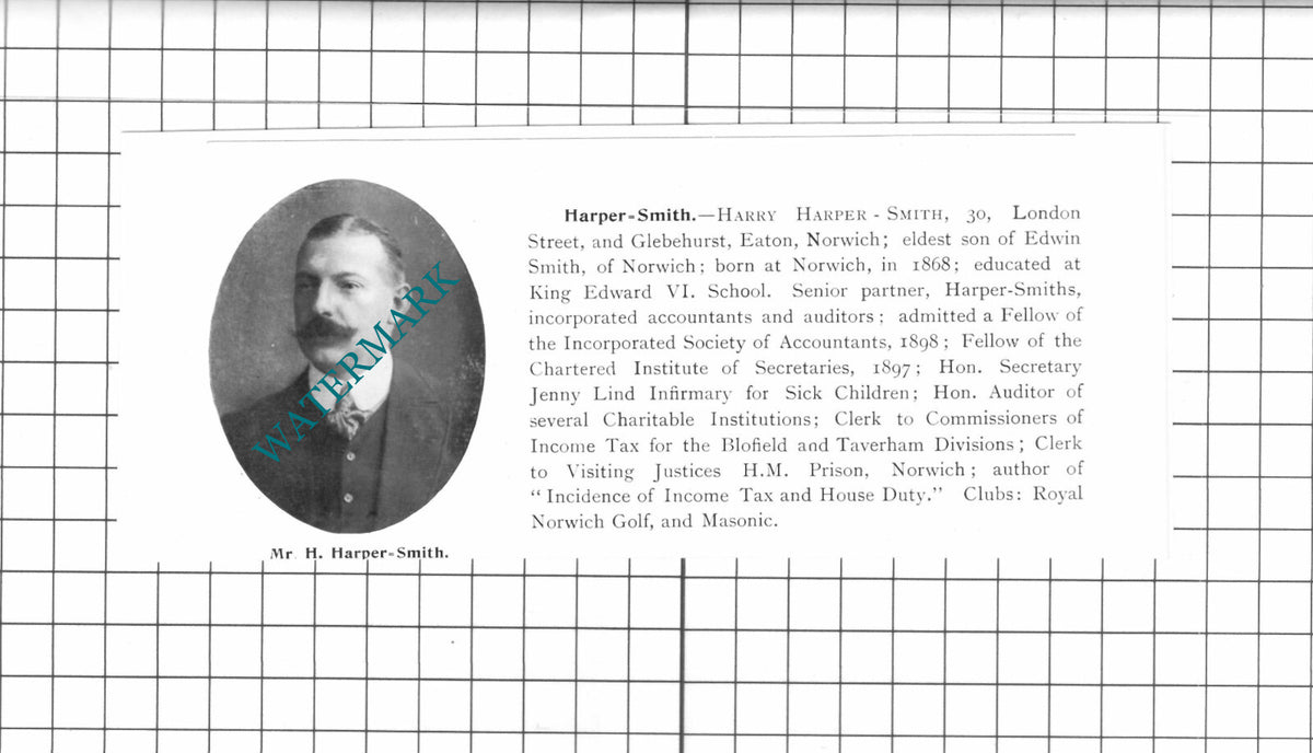Arnold John Haward Holmlea Felixstowe /  Harry Harper-Smith  -1911 Clipping