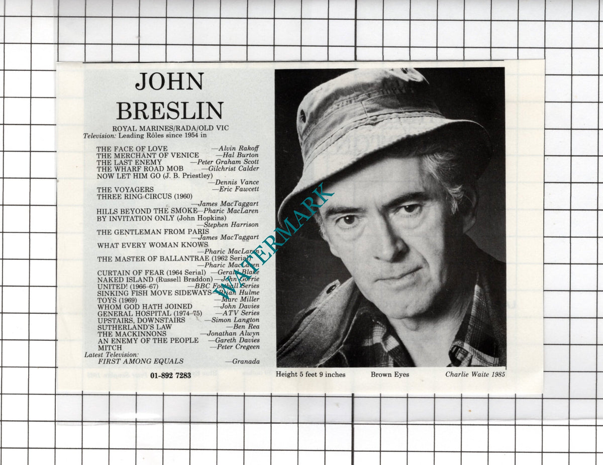John Breslin Actor / Philip Bretherton Actor - 1986 Cutting