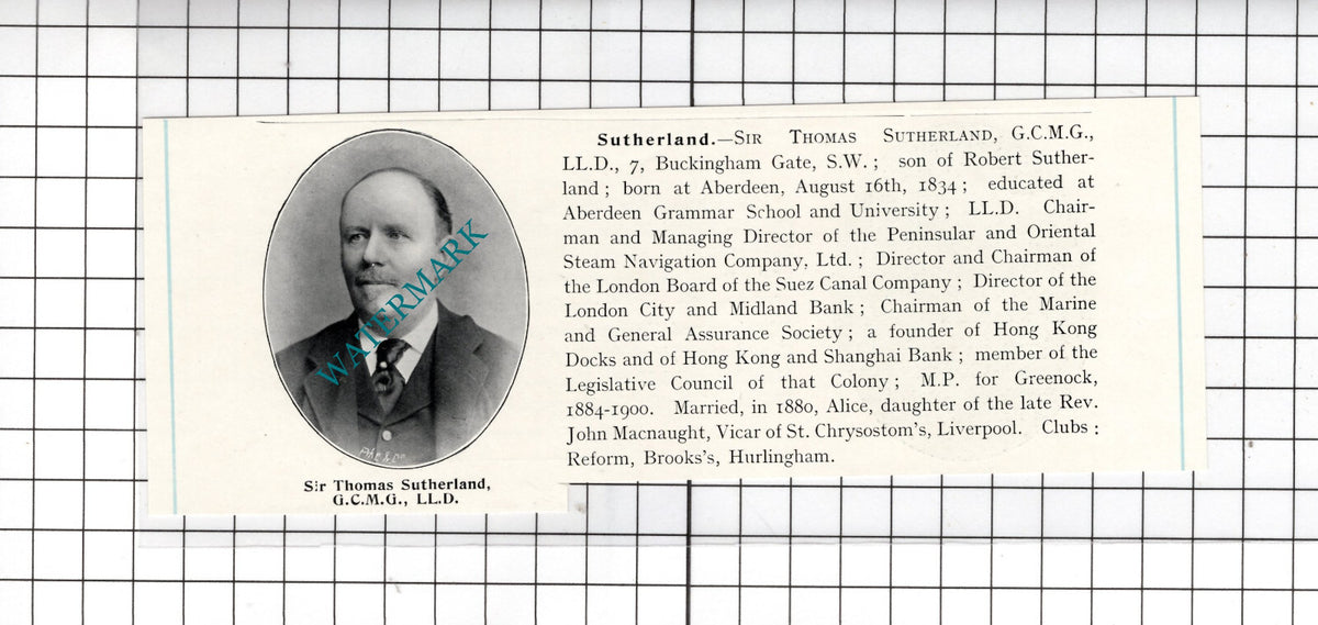 Sir Thomas Sutherland 7 Buckingham Gate London  Aberdeen -  c.1905 Cutting