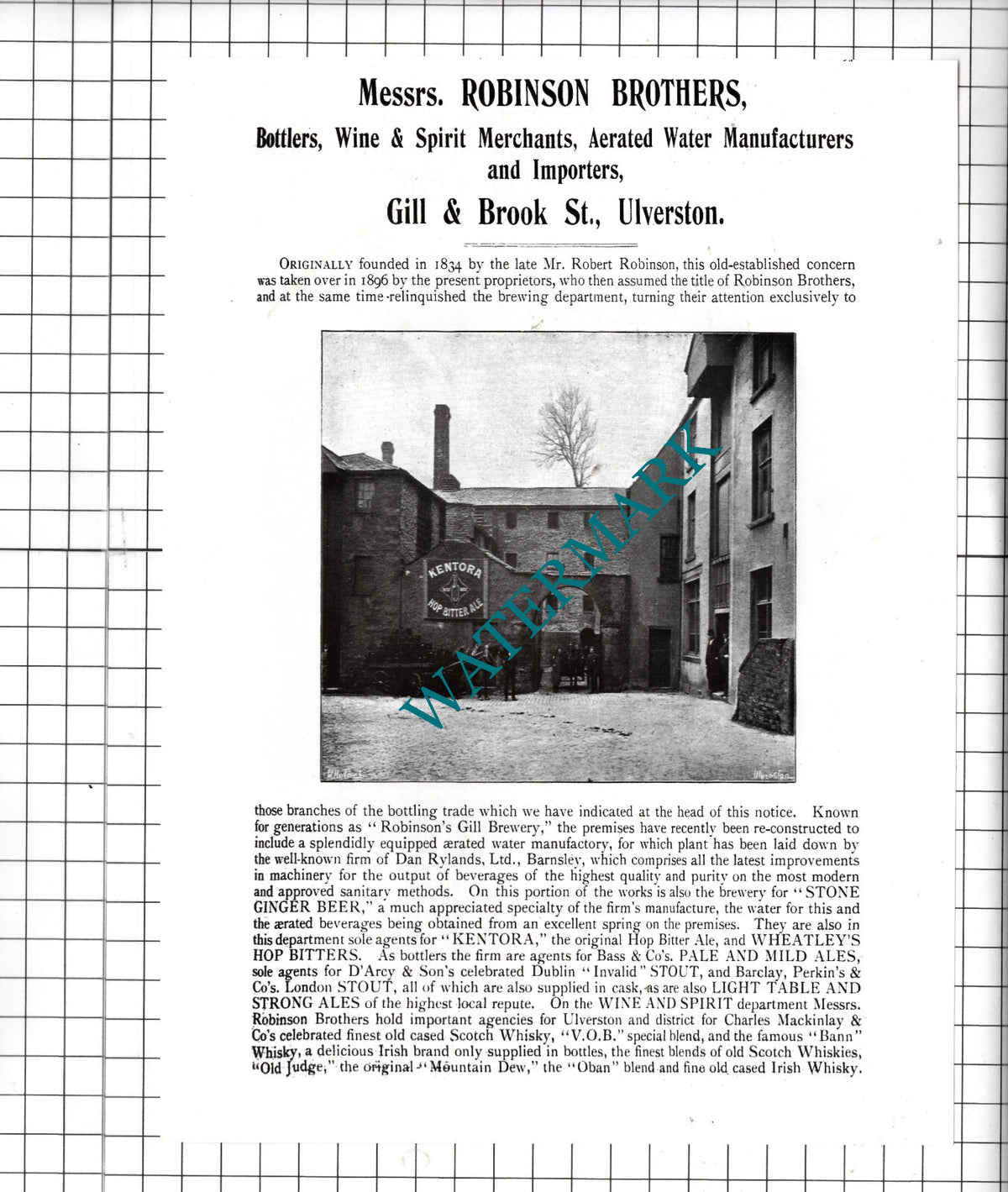 Robinson Brothers Bottlers Ulverston Cumbria / Birkett's Ulverston  - Cutting
