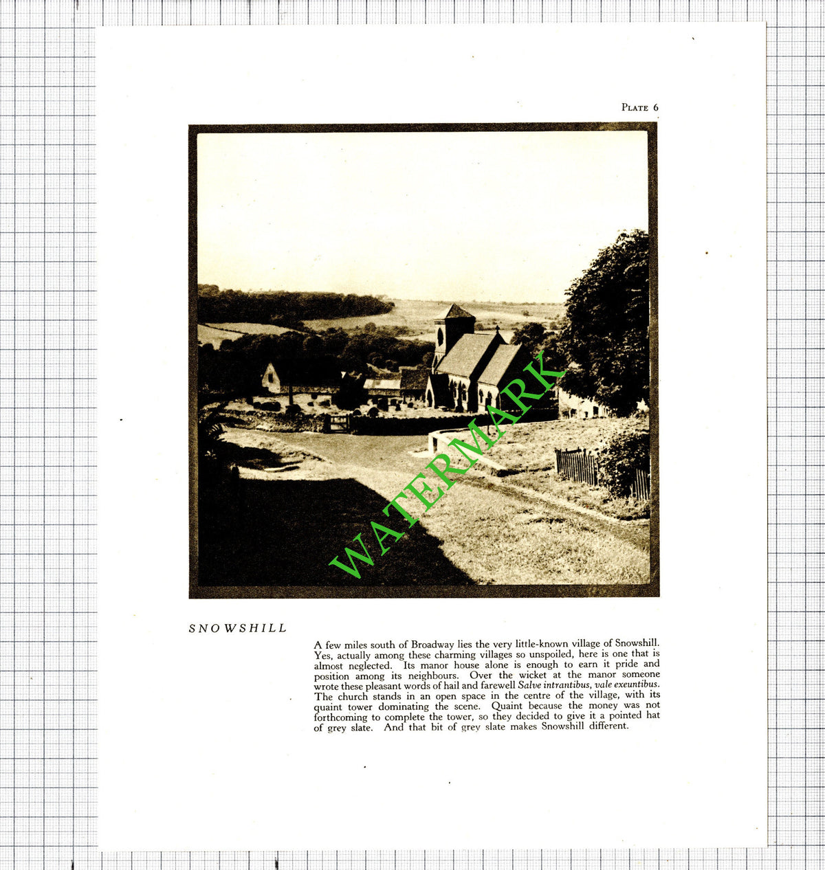 Snowshill Gloucestershire - 1940's Cutting / Print