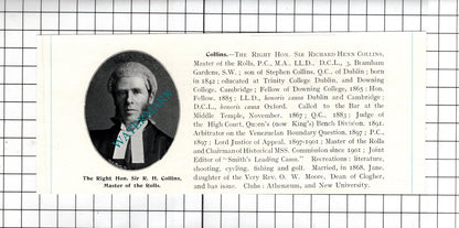 Sir James Charles Mathew Cork / Sir Richard Henn Collins Dublin- c.1905 Clipping