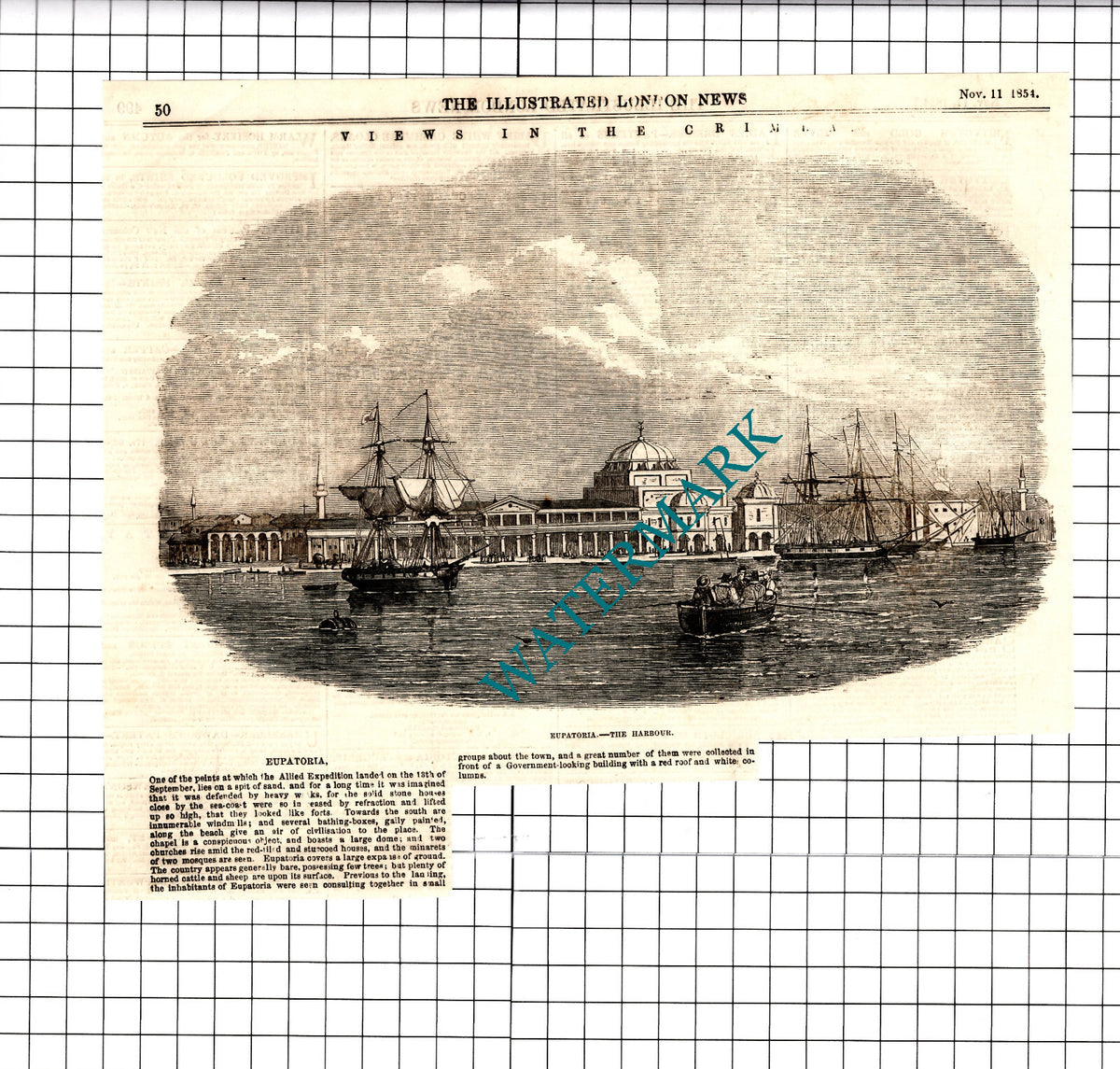 Eupatoria Crimea - 1854 Clipping / Print