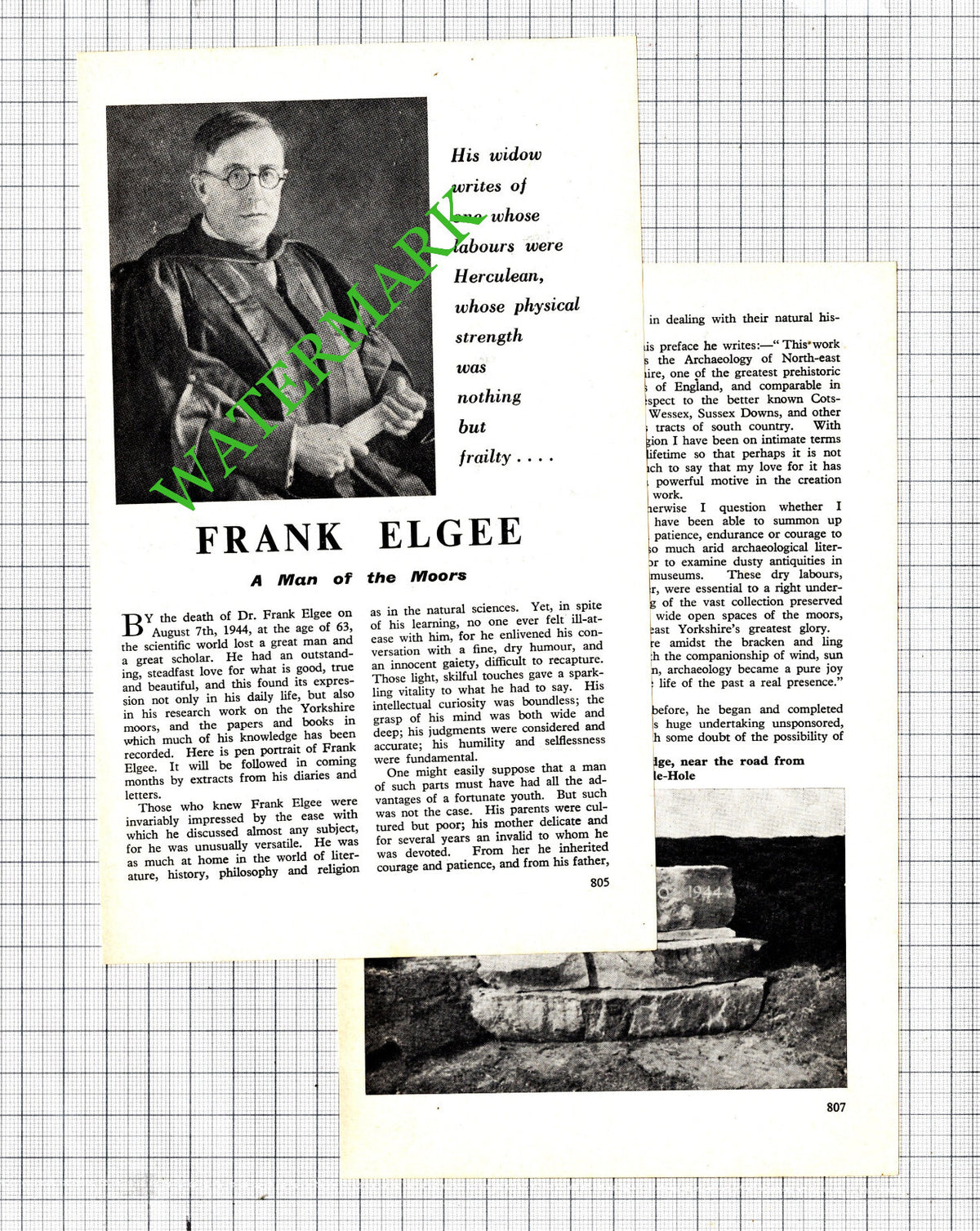 Dr Frank Elgee - 1962 Article