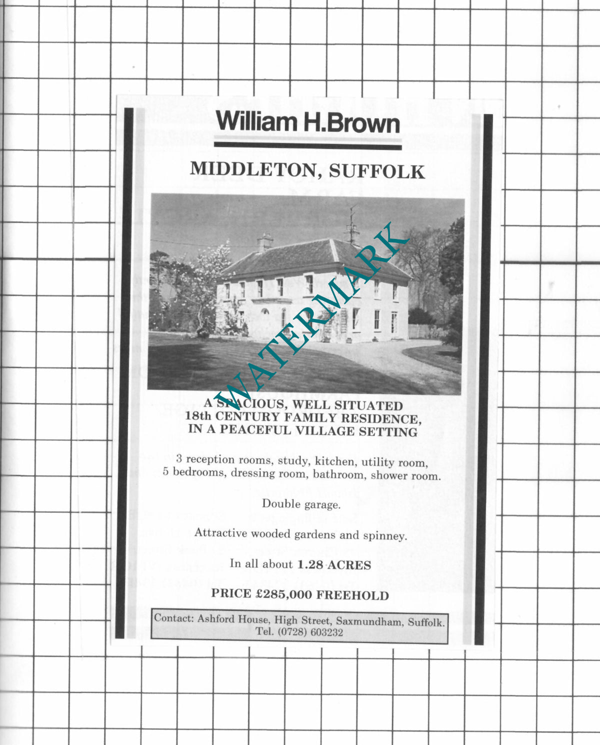 Middleton Suffolk House Sale Advert - 1991 Clipping / Print