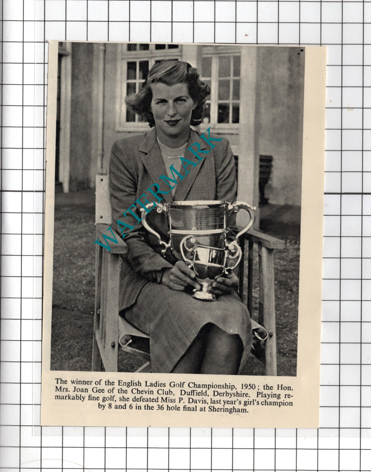 Mrs Joan Gee Chevin Golf Club Duffield Derbyshire - 1950 SMALL Cutting
