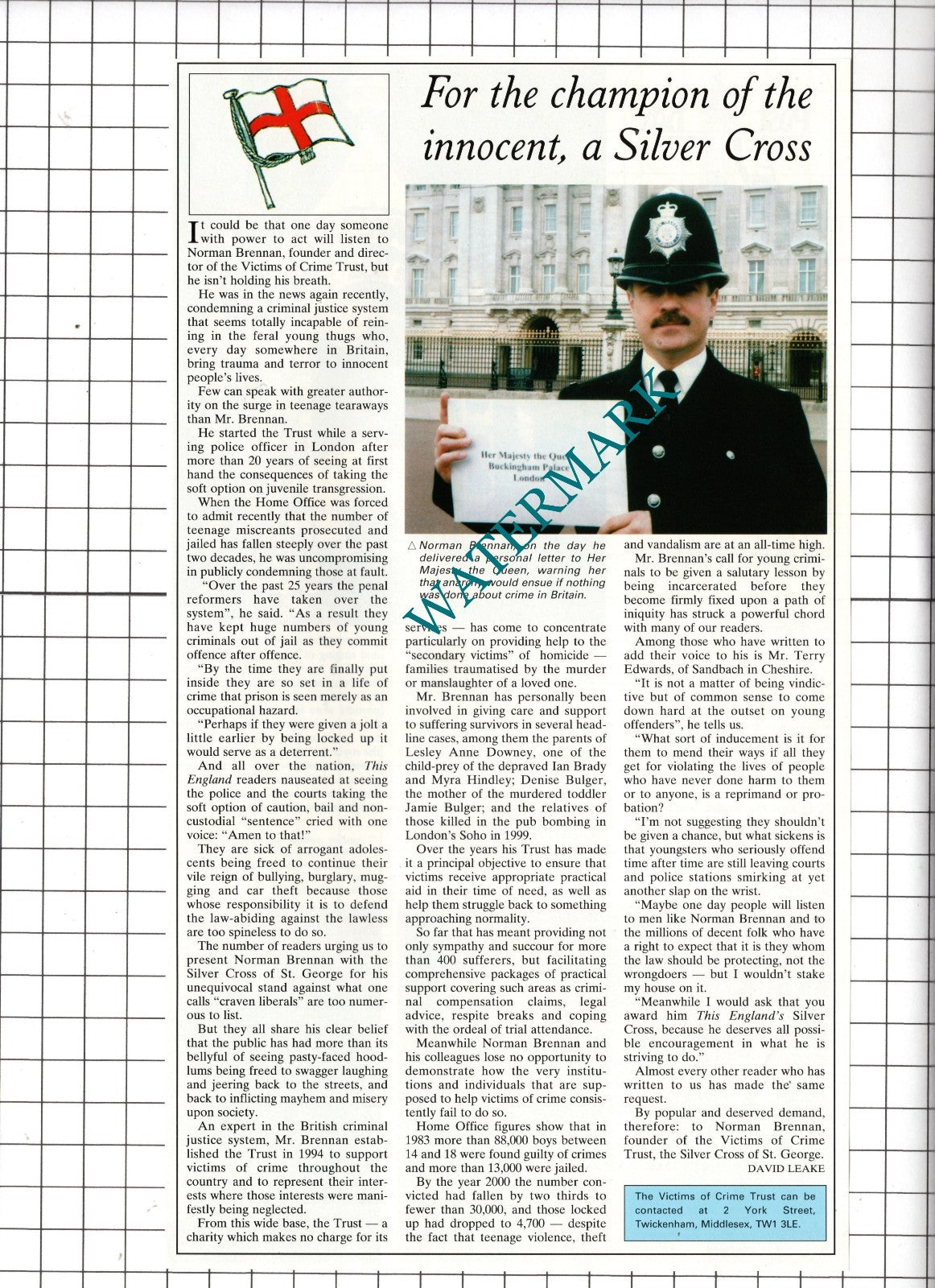 Victims Of Crime Trust Norman Brennan Police Officer - 2002 Clipping