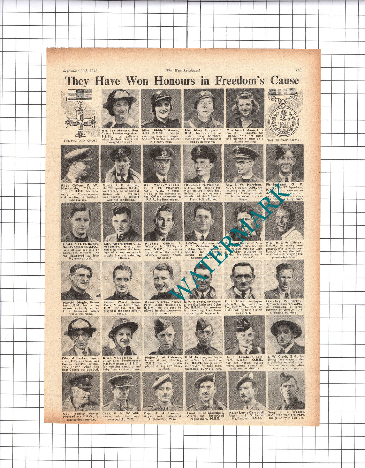 Ida Hacker  Richey Lorne Campbell Stanley Pembertny WW2  - 1941 Clipping / Print