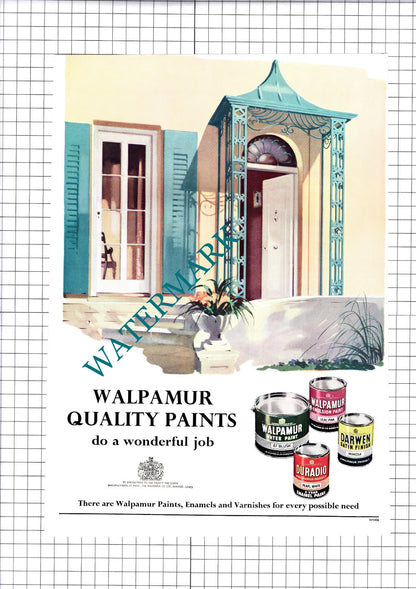 Walpamur Paints Advert  / Harvey's Port Advert - 1961 Cutting / Print