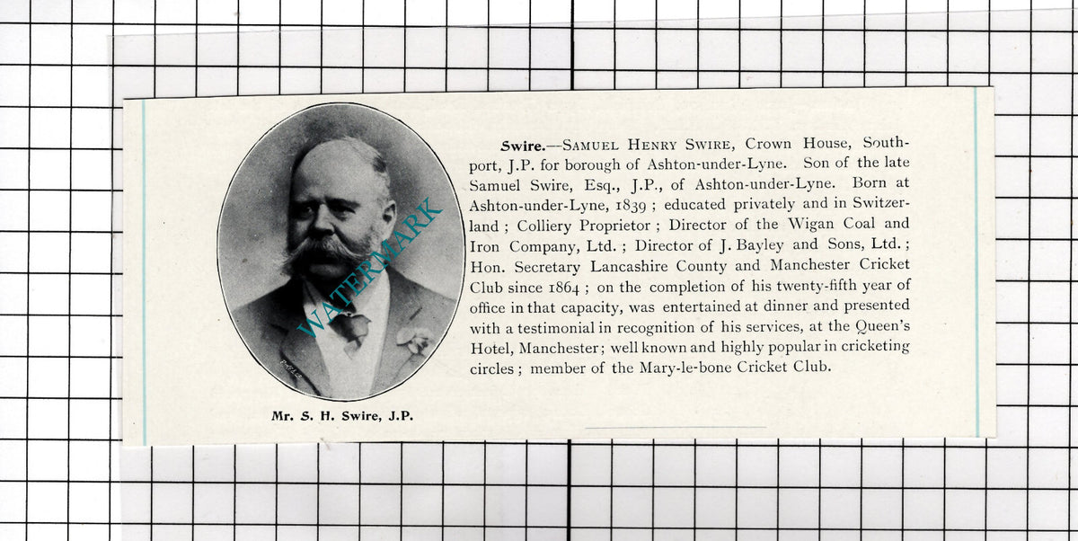 Mr Samuel Henry Swire Crown House Southport - c.1900 Cutting