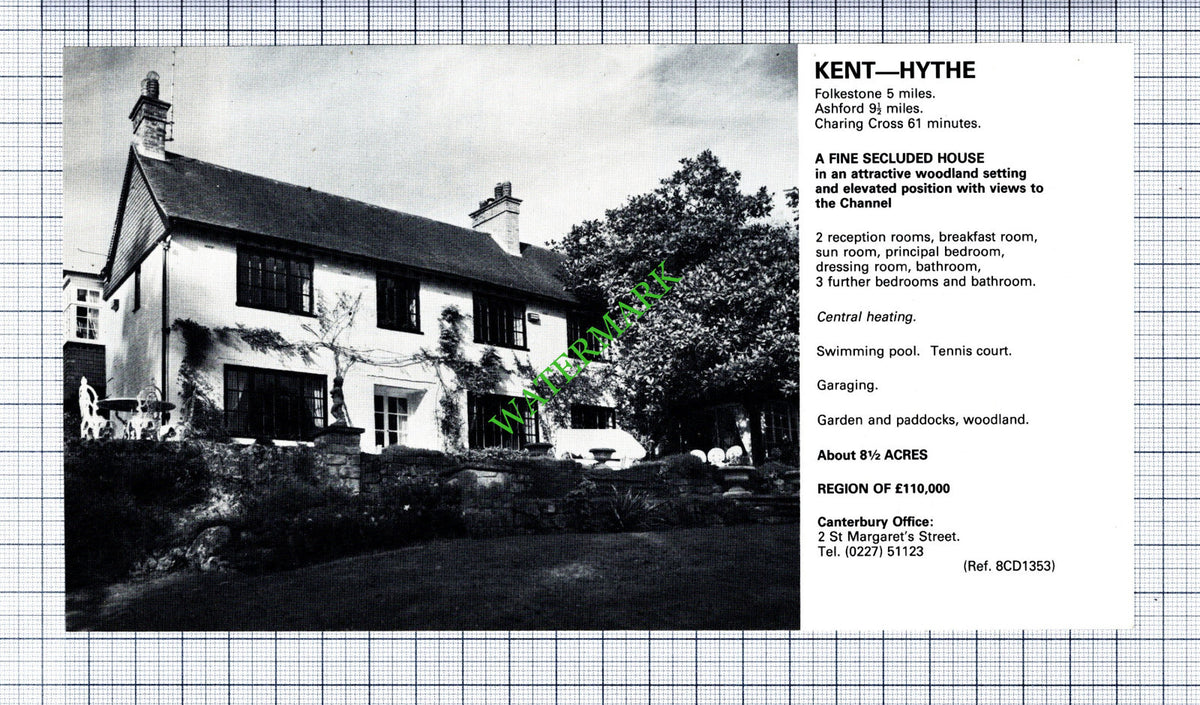 Hythe Kent  House Sale Advert - 1981 Cutting