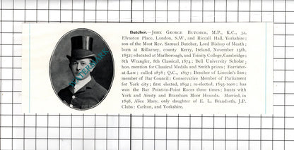 Emile Henri Cannot Paris / John George Butcher Riccall Hall -  c.1905 Clipping
