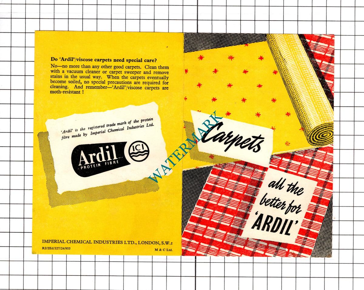 Ardil Carpet Folded Leaflet - c.1950s?