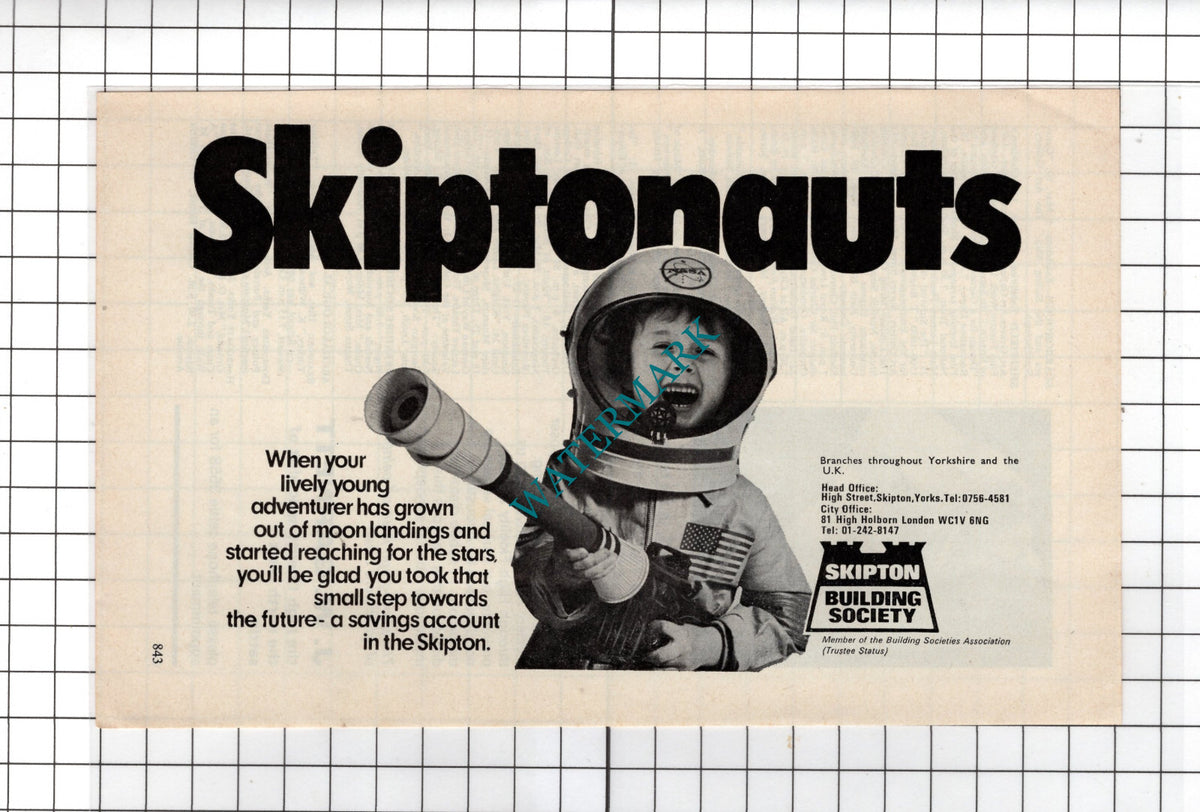 Skipton Building Society Skiptonauts Advert - 1974 Cutting