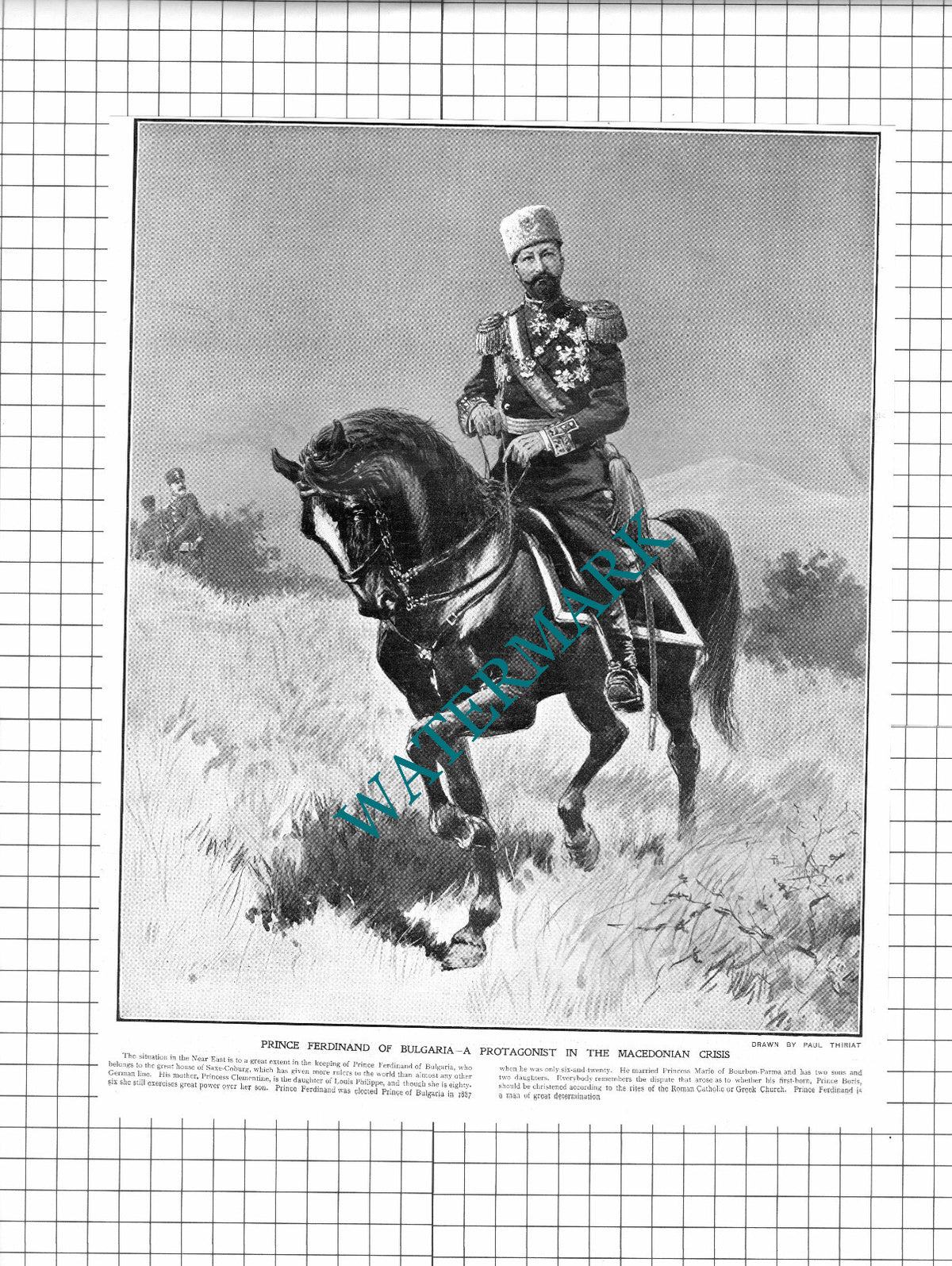 Prince Ferdinand Of Bulgaria Paul Thiriat - 1914 Clipping / Print