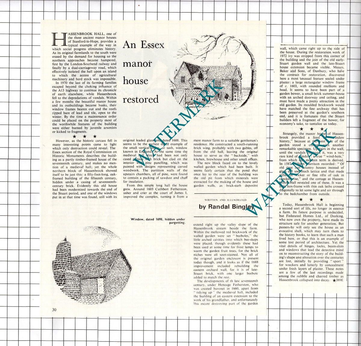 Hassenbrook Hall Stanford-le-Hope Essex - 1972 Two-Part Cutting
