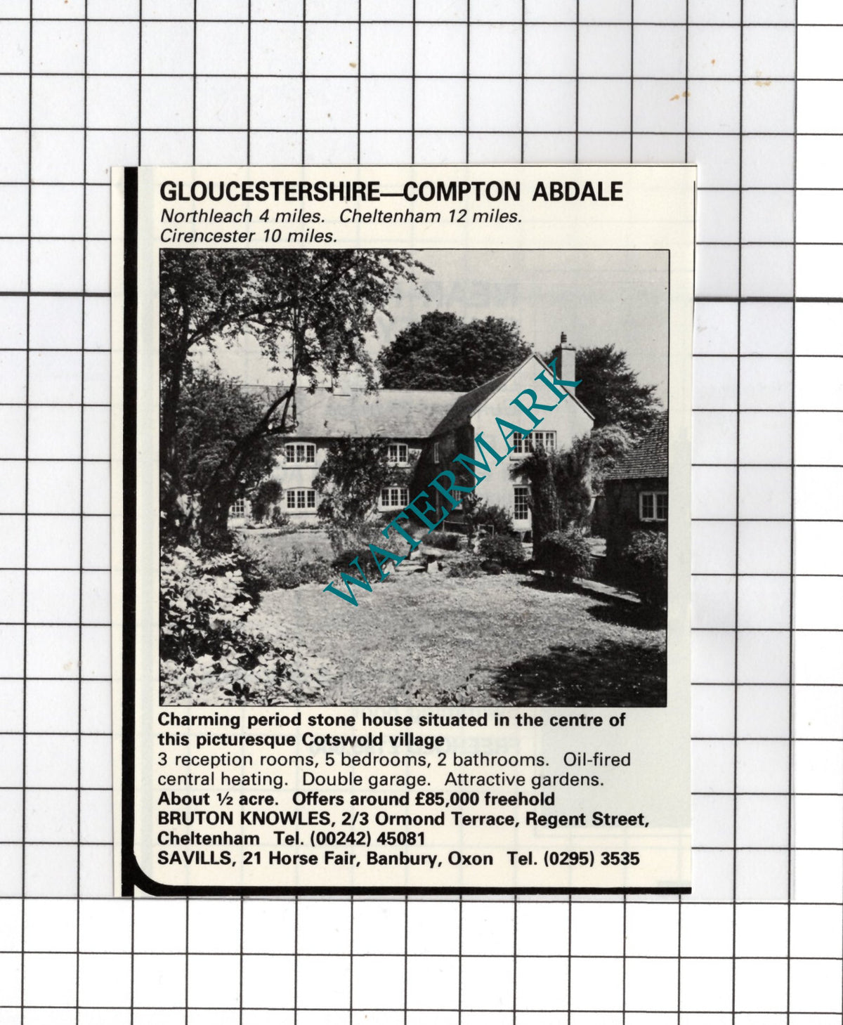 Compton Abdale Gloucestershire - 1980 Small House Sale  Advert