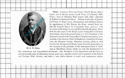 Charles William Perry Orwell House / Barnett Pareezer  Lowestoft  1911 Clipping