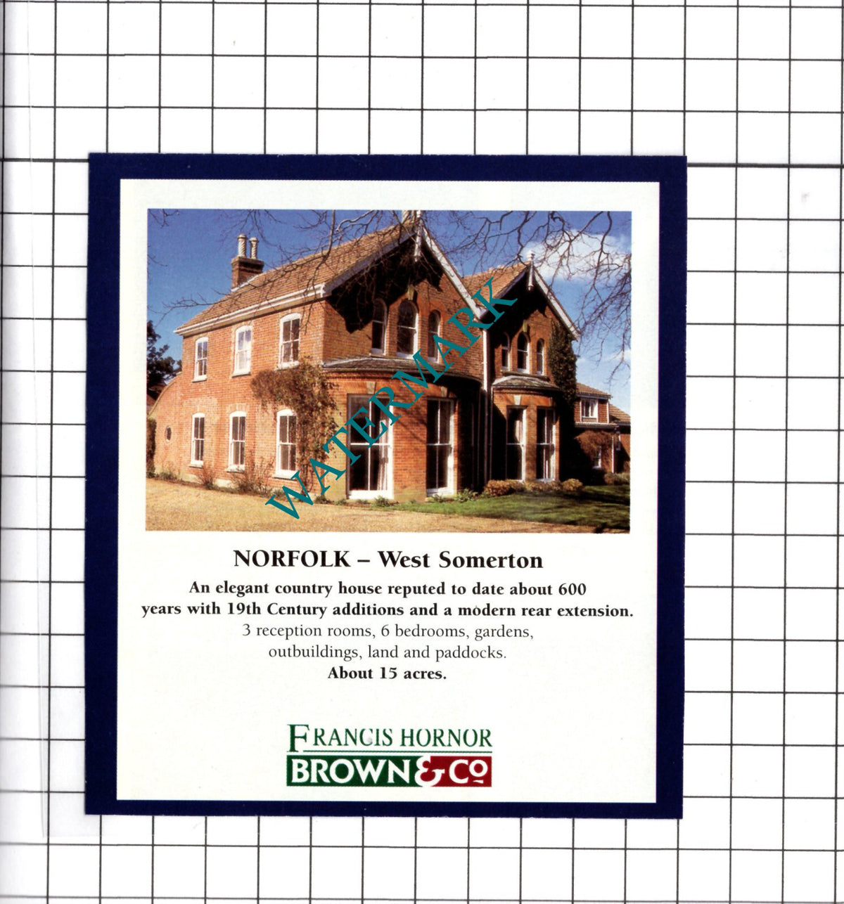 West Somerton Norfolk House Sale Advert - 1998 Clipping