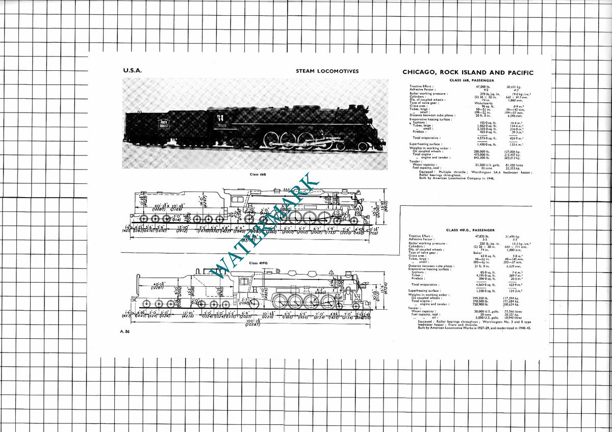 Chicago Rock Island and Pacific Railroad Company USA - 1951 Article / Print