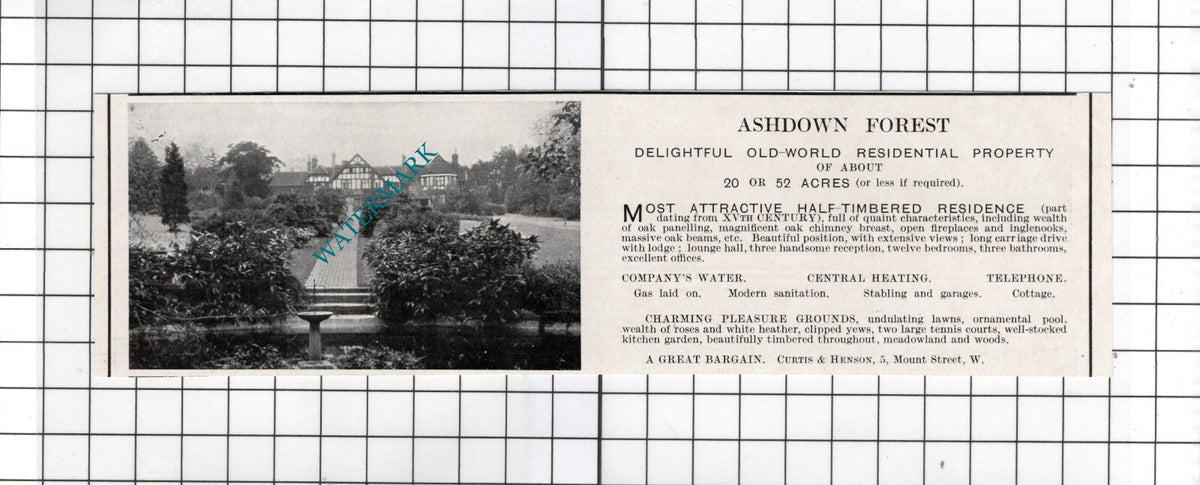 Ashdown Forest Sussex - 1927 House Sale Advert