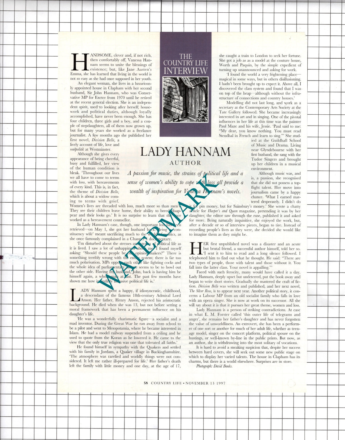 Lady Hannam Author  - 1997 Article