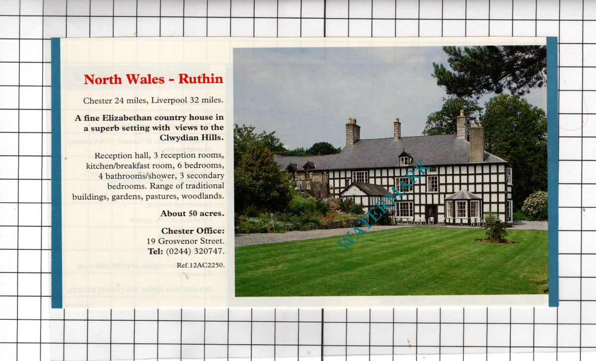 Ruthin North Wales / Nidderdale North Yorkshire - 1991 House Sale Advert