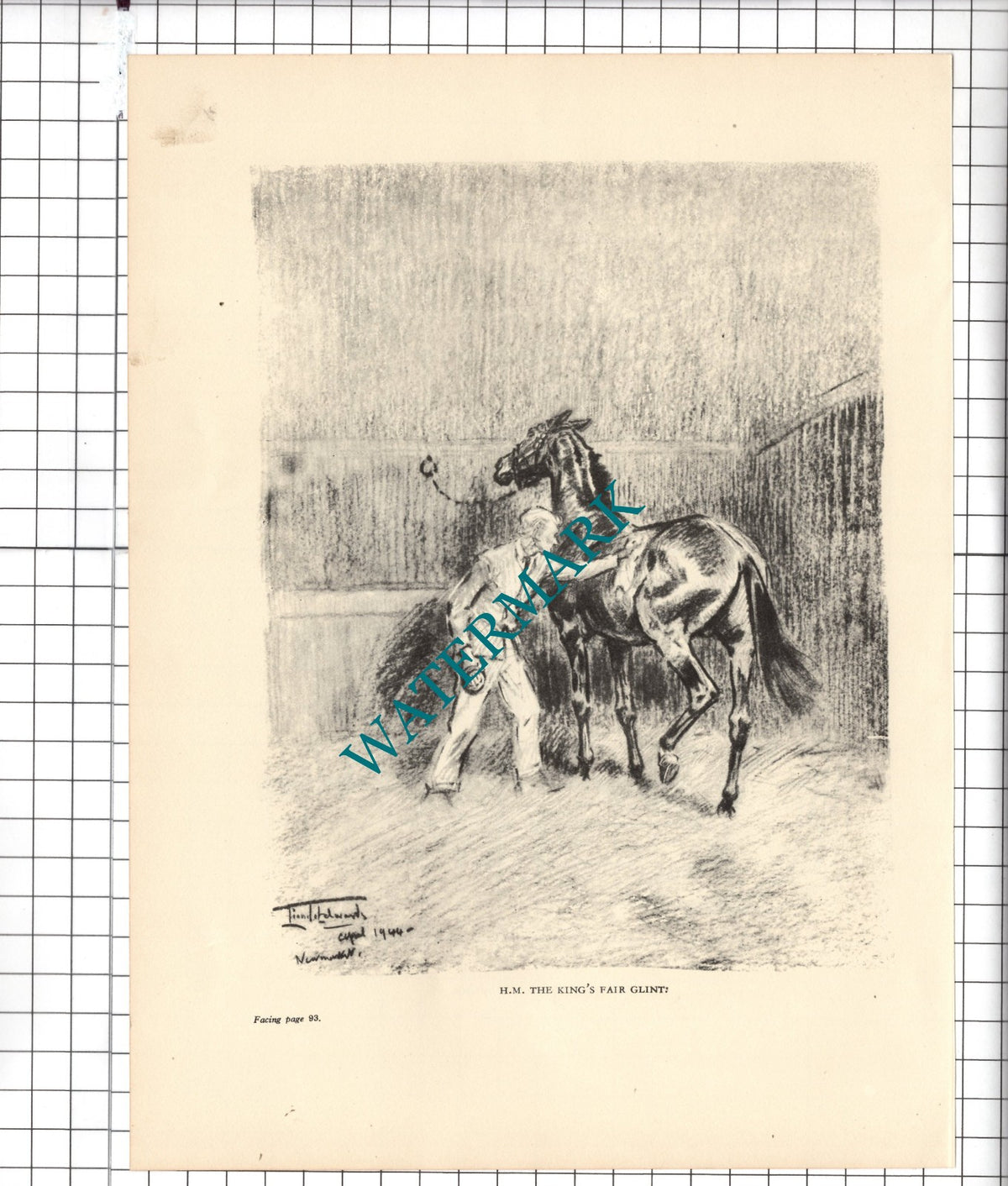 Captain Boyd Rochfort's String / Fair Glint Horse -  1945 Clipping / Print