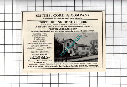 Foston Lodge York Yorkshire / Cruckmeole House Shrewsbury - 1967 SMALL Advert