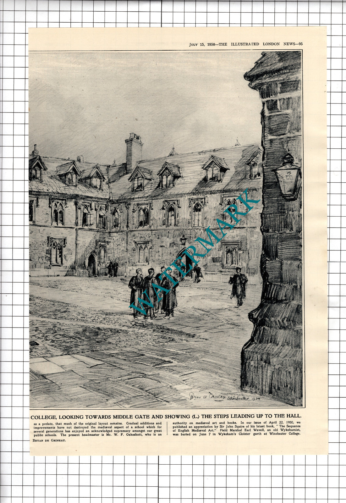 Winchester College  - 1950 Article / Print