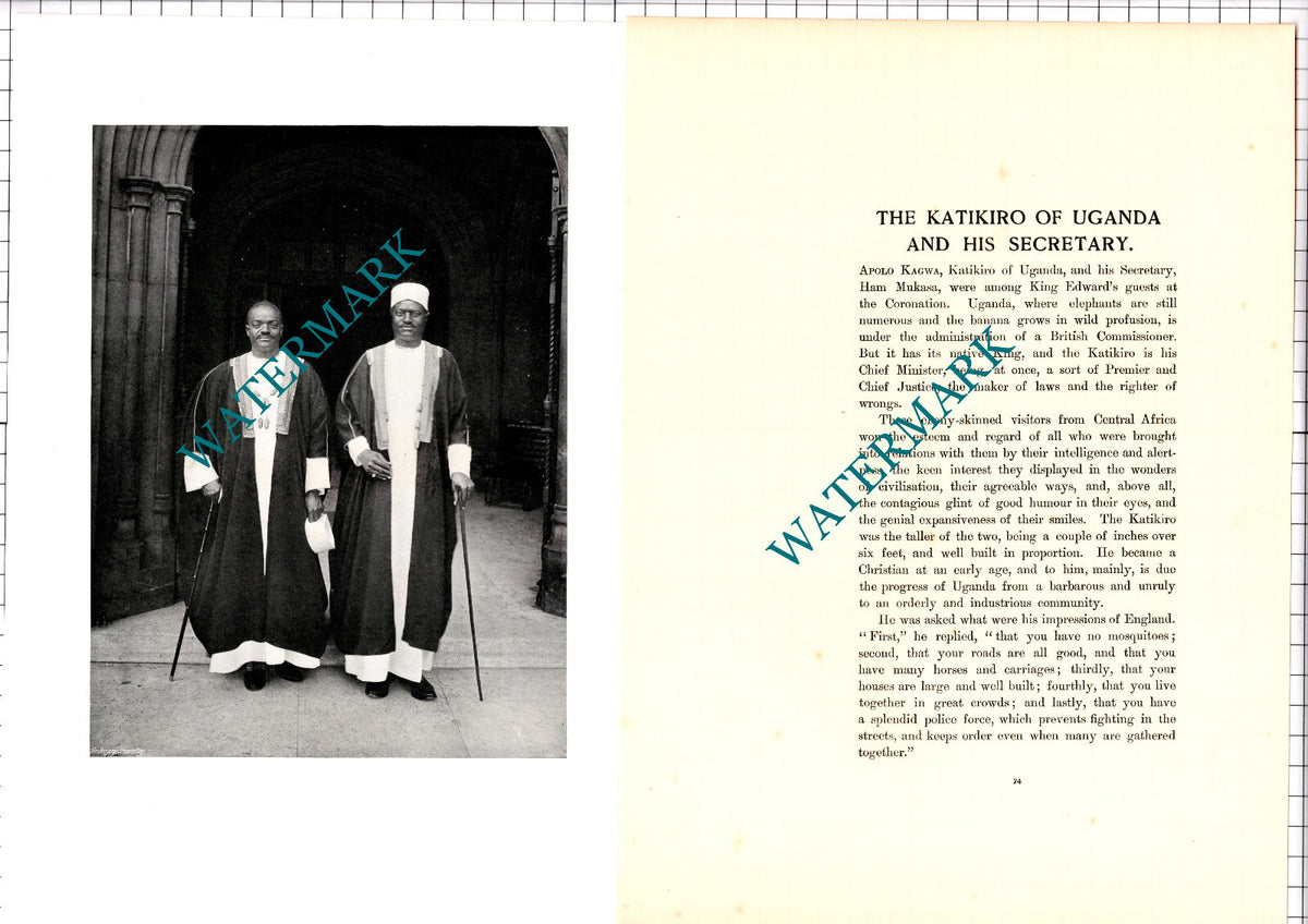 Apolo Kagwa Katikiro Of Uganda Ham Mukasa - c.1904 Article / Print