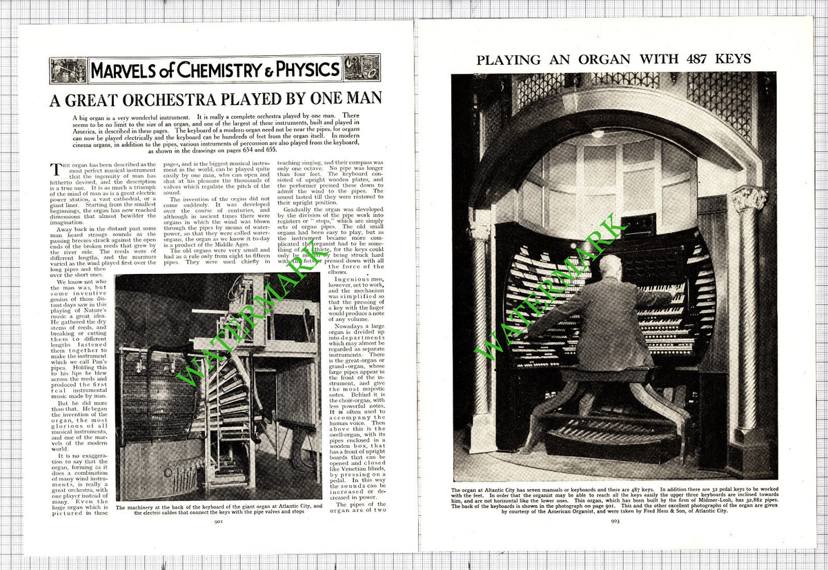 Atlantic City New Jersey  Organ Midmer-Losh - c.1940s Article