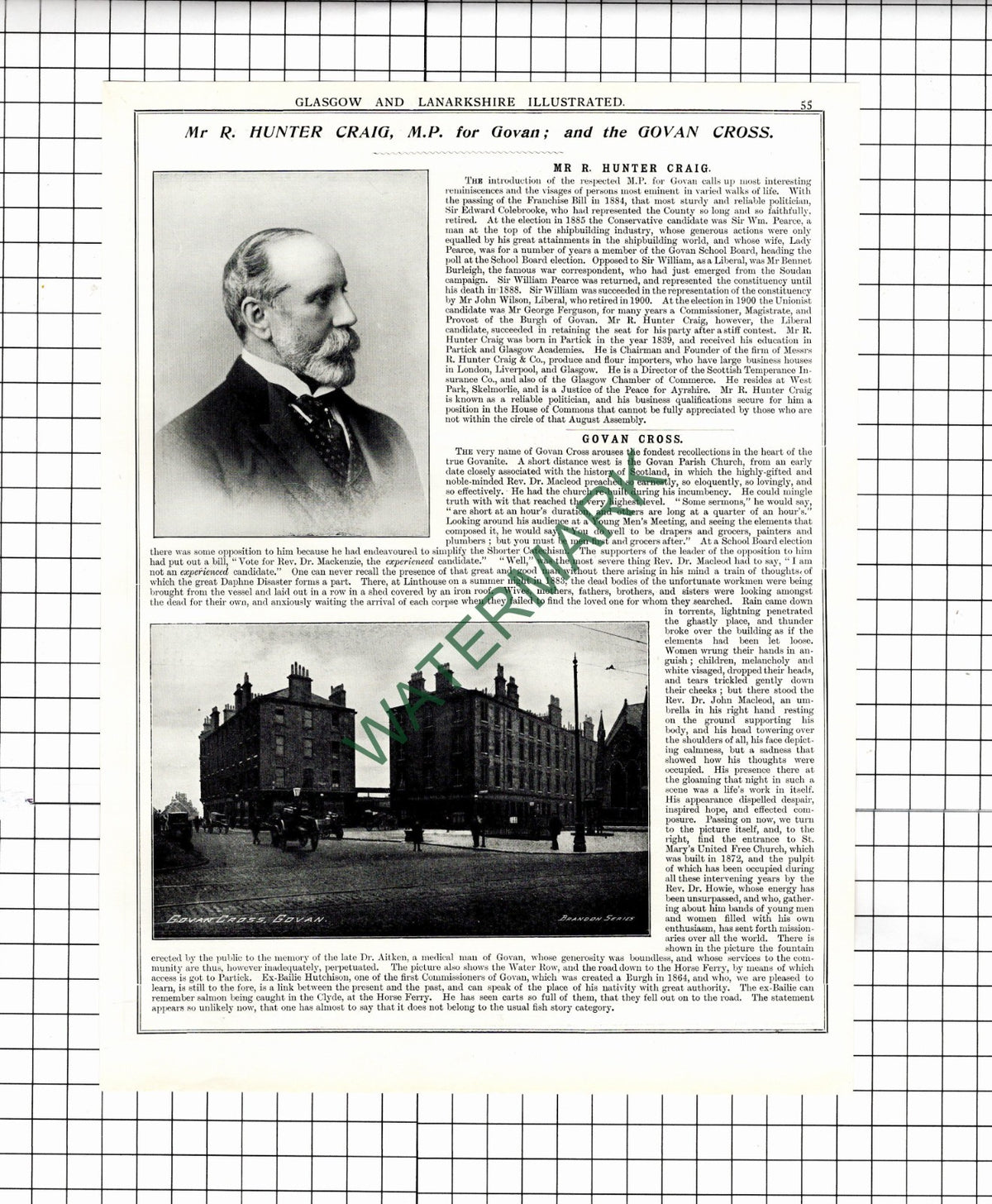 Mr R Hunter-Craig MP Govan Cross / Provost Mr John Marr  - 1904 Article