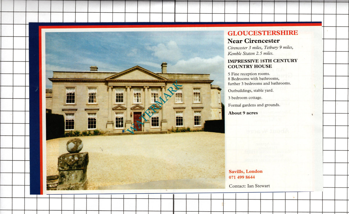 Cirencester Gloucestershire  / Sherborne Dorset  - 1994 House Sale Advert