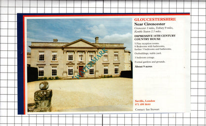 Cirencester Gloucestershire  / Sherborne Dorset  - 1994 House Sale Advert
