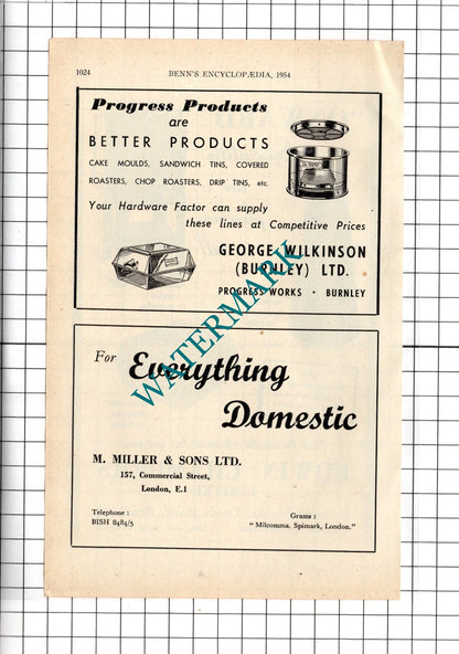 Edwin Chambers Ltd Bradford / George Wilkinson Burnley Ltd - 1954 Advert