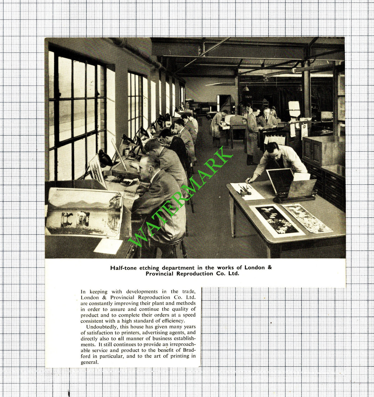 London & Provincial Reproduction Co Ltd Bradford Yorkshire - 1957 Cutting/ Print