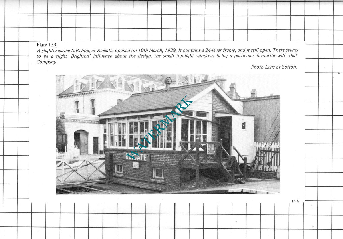Reigate Surrey Railway Signal Box - 1970's Clipping / Print