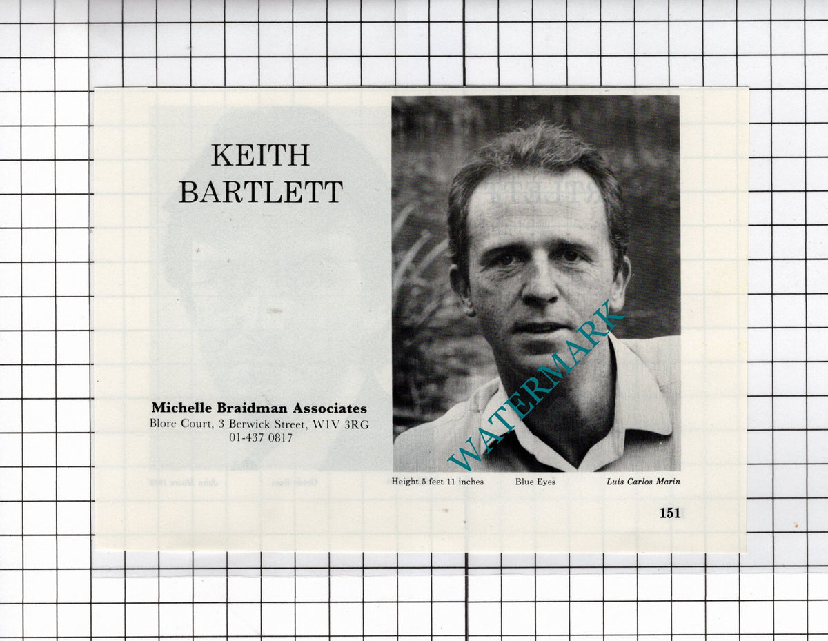 Keith Bartlett Actor /  Sam Bartlett Actor - 1986 Advert