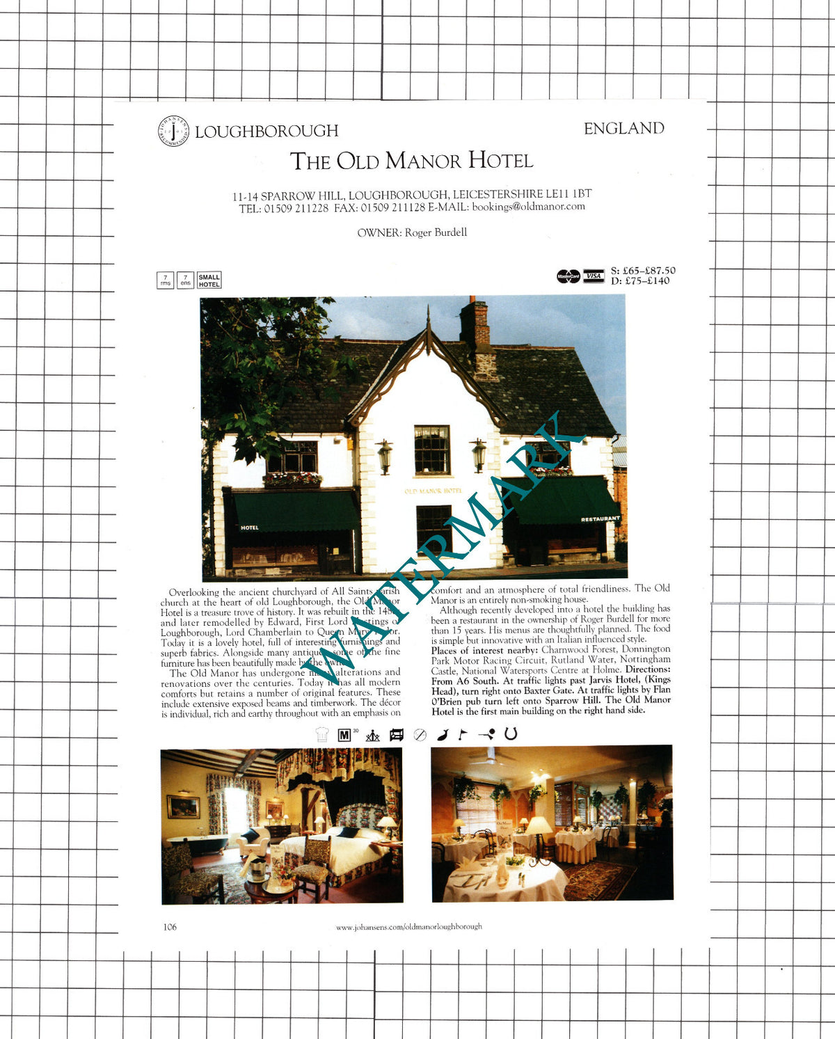 Winder Hall Low Lorton Cumbria Denman Old Manor Hotel Loughborough -2001 Cutting
