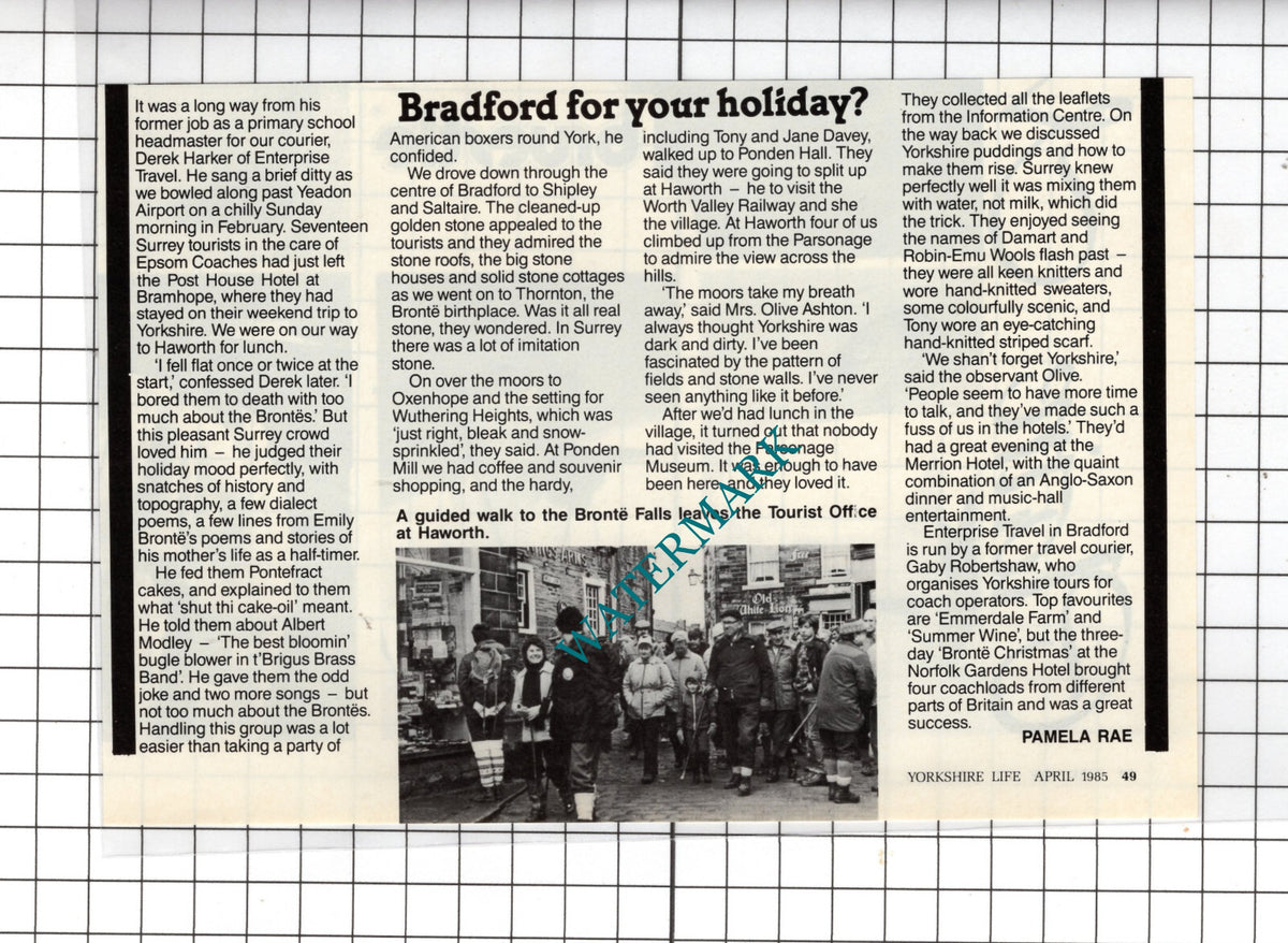 Enterprise Travel Bradford David Harker Gaby Robertshaw - 1985 Clipping